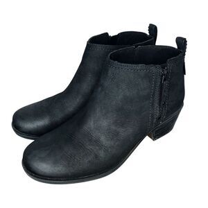 Teva Anaya Chelsea Black Ankle Boots sz 10 * Leather Bootie Waterproof Side Zip